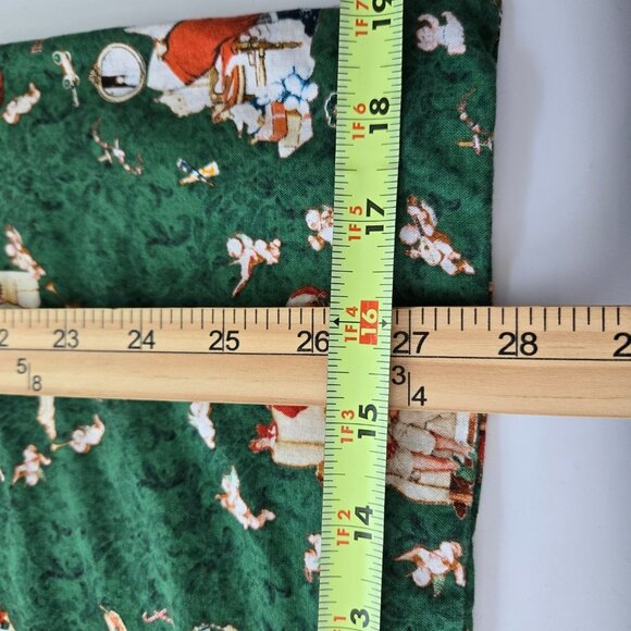 VTG Norman Rockwell Christmas Pillowcases Green Red Retro Holiday Print - Picture 5 of 6